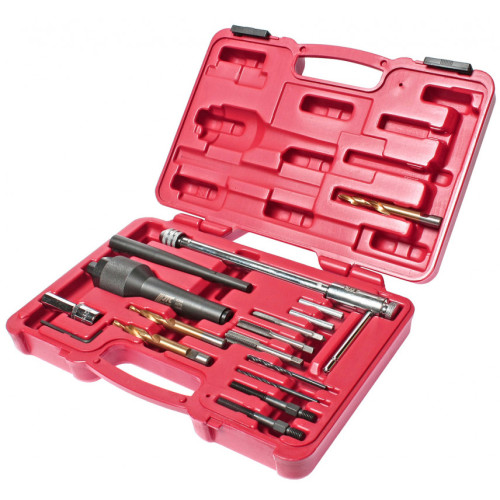 Набор инструментов для извлечения свечей накаливания и восстановления резьбы,17шт. 4054 JTC