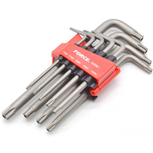 Набір ключів Torx T10H-T50H, з отвором довгих 9ін. 5098LT FORCE