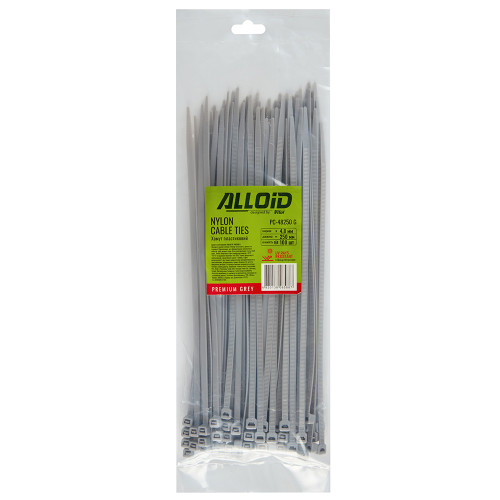 Хомут пластиковий Alloid 4.8 х 250 100шт/уп сірий PC-48250 G