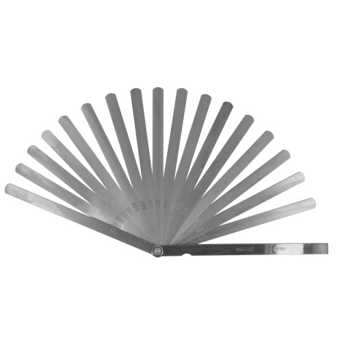 Щупы измерительные (0,02–1,00мм),длина 200мм,17лезвий. YATO YT-7221