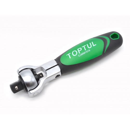 Трещотка 1/4"х1/2" с шарниром (360°) 72 зубца укороченная TOPTUL CJMM1616