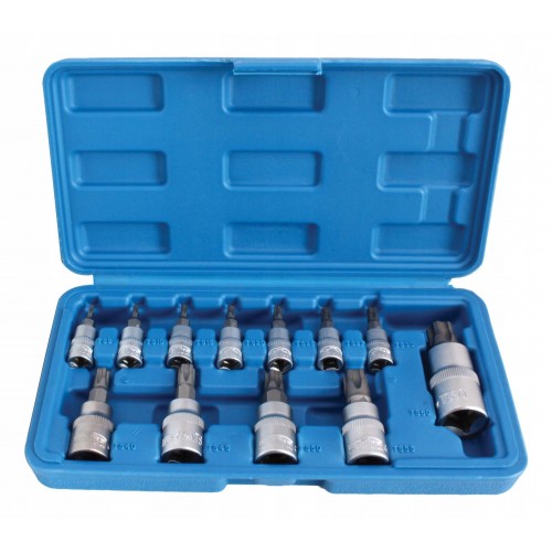 Набор бит TORX с отверстием T8-T70 впрессованных в головку 1/4" 3/8" 1/2" S-A13WT