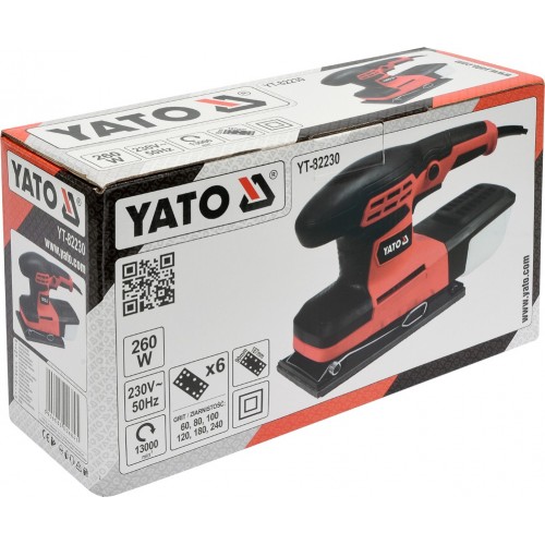 Шліфмашина вібраційна; 230 В, 230 Вт, платформа-90-187 мм YATO YT-82230