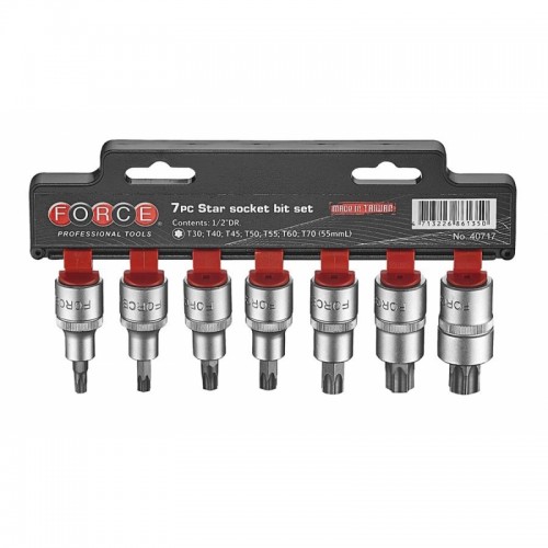 Набор бит Torx коротких (T30-T70) в головке 1/2" L=55 мм 7 пр.