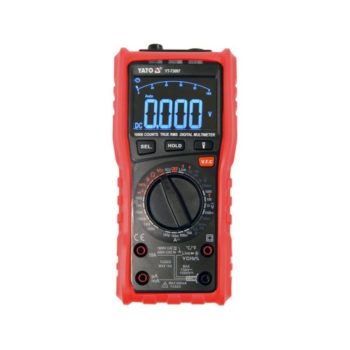 Мультиметр TRUE RMS Z электрических параметров YATO с LCD-цифровым диапазоном 9999 YT-73097