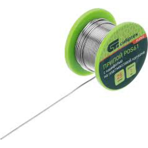 Припой с канифолью POS61,диаметр 1мм,25г,на пластмассовой катушке. ST 913362