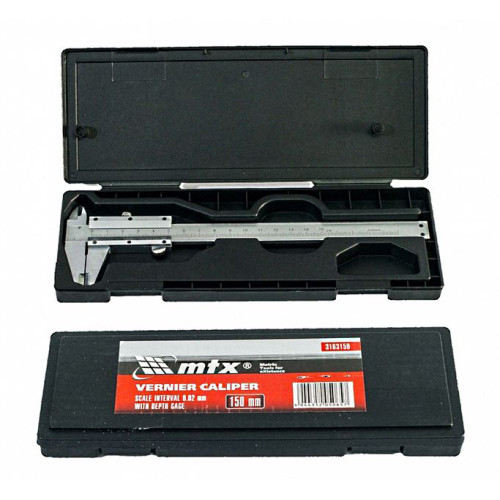 Штангенциркуль 150мм (0,02мм),металлический с глубиномером. MATRIX 3163159