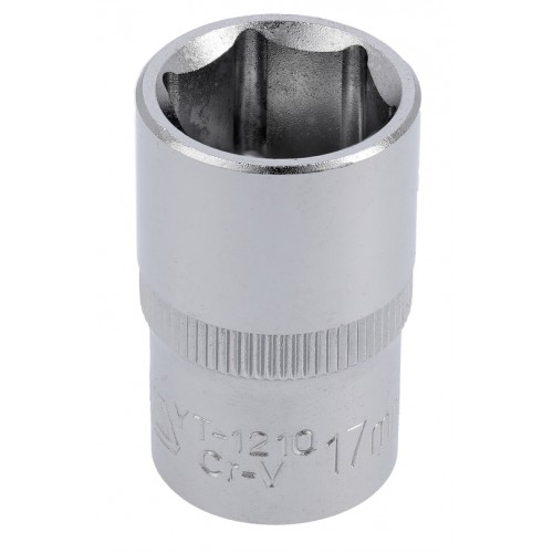 Головка торцевая короткая 6-гранная,квадрат 1/2",17мм, длина 38мм. YATO YT-1210