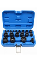 Набір торцевих головок TORX Plus 1/4",3/8",1/2" (EP4–EP32),19 предметів у пластиковому кейсі. SATRA S-90230