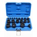 Набор торцевых головок TORX Plus 1/4",3/8",1/2" (EP4–EP32),19 предметов в пластиковом кейсе. SATRA S-90230