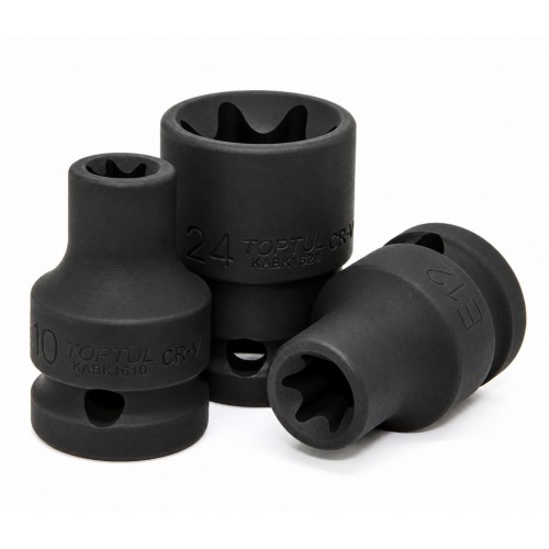 Головки торцевые ударные 1/2",внутренний профиль TORX. TOPTUL KABK1610 Series