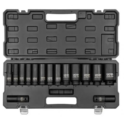 Набор головок ударных глубоких 1/2", 15 ед. (12-гр.) (10-36 мм) JCB-4166D-9MPB