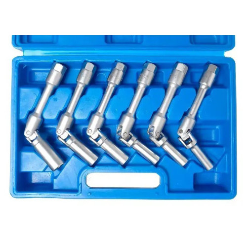 Набір шарнірних торцевих ключів 3/8",для свічок розжарювання,7шт. QUATROS QS20377