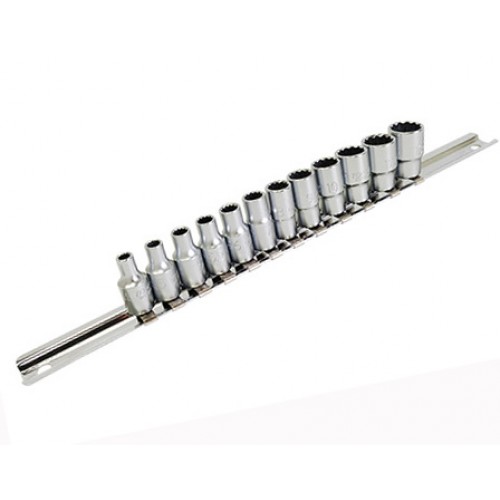 Набор головок 1/4" 12 гранный, 12ед. 4~13мм (на планке) TOPTUL GAAQ0801U-12