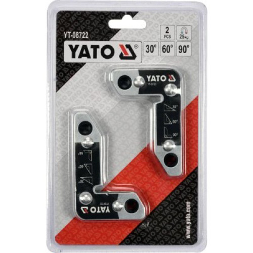 Набор магнитных углов для сварки (30°,60°,90°),25кг, 2шт. YATO YT-08722