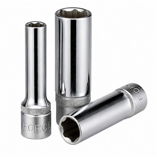 Головка торцевая глубокая Surface Drive 14мм,квадрат 3/8", длина 63мм. FORCE 5376314 F