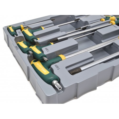 Набор ключей TORX с отверстием Г-образная рукоятка T-10H-T-55H 10 ед FORCE 51010T F