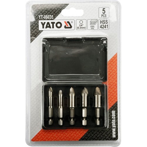 Набор экстракторов для извлечения сломанных шпилек 5 шт. YATO YT-06035