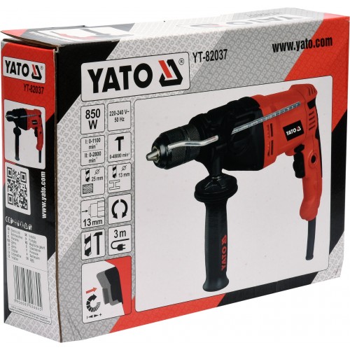 Дрель ударная 850W (2800об/мин, 13мм) Yato YT-82037