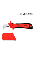 Нож кабельный изолированный 1000В VDE с загнутым лезвием,190мм. TOPTUL SFAB5020V4