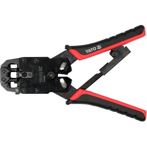 Клещи для обжима и зачистки кабелей YATO : RJ45, RJ10, RJ11, L=205 мм YT-22443