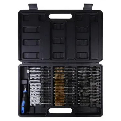 Набор зачистных щеток нейлоновые,металлические и латунные,1/4”,38шт.VIKTEC VT01764