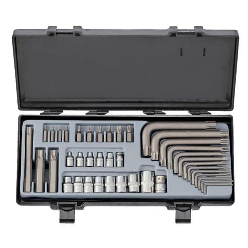 Набор бит, ключей и головок TORX 1/4",3/8",1/2" (T9–T70,E4–E20),41 предмет. FORCE 4411 F