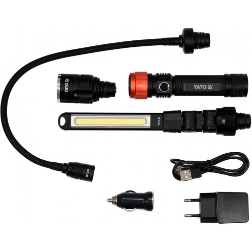 Фонарик 3-в-1 380LM, LI-ION 3.7V 2200MAH, IP54 YT-08521 YATO