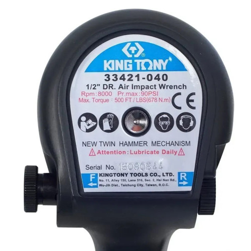 Пневмогайковёрт 1/2",678 Н·м. KING TONY 33421-040