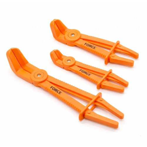 Набір плоскогубих  кліщів з фіксатором для перетискання шлангів, 3 предмети. FORCE 903G18 F