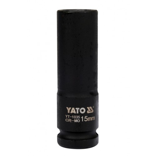 Головка торцевая ударная глубокая 1/2",6-гранная,15мм, длина 78мм. YATO YT-1035