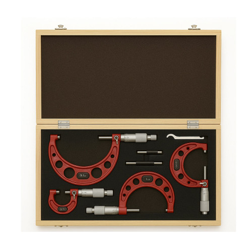 Набор микрометров механических 0–100мм (4шт). PROTESTER SMOM0100