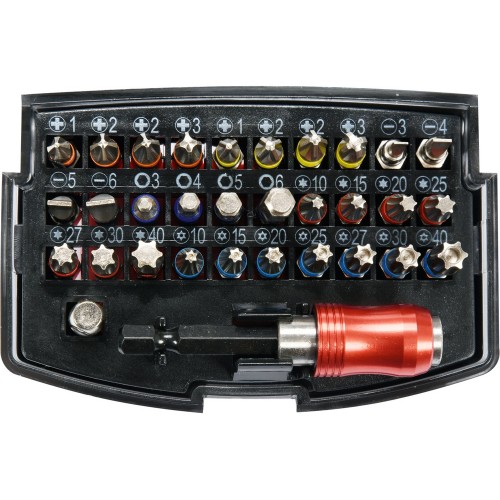 Набір біт YATO з тримачем 1/4",  SL, PH, PZ, Torx, HEX ,сталь S2 - 32 шт. YT-04622