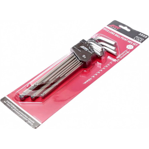 Набір шестигранників подовжених з кулястими наконечниками 9од. 1.5-10мм 3505 JTC