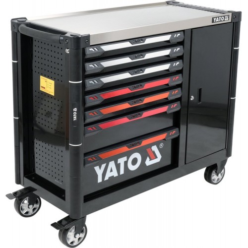 Шкаф-тележка для инструментов YATO с 7 ящиками и шкафом, 1100х 990х 480 мм