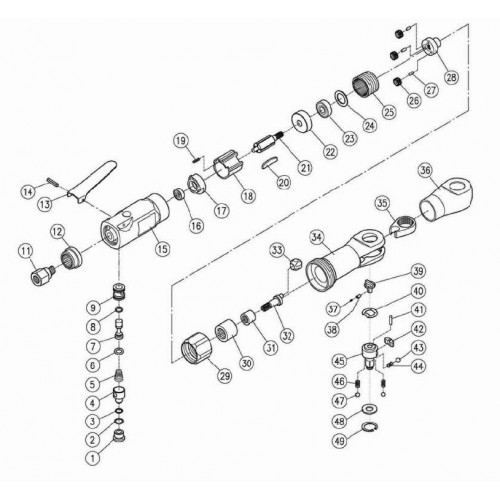 Цилиндр-ремкомплект для пневмотрещотки (3929 JTC) 3929-18 JTC