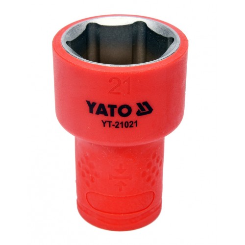 Головка торцевая 3/8" диэлектрическая VDE,6-гранная, 21мм, длина 47мм. YATO YT-21021