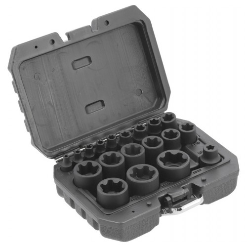Набір головок торцевих TORX Plus YATO Е4-Е32, квадрати: 1/4", 3/8", 1/2", 19 шт.