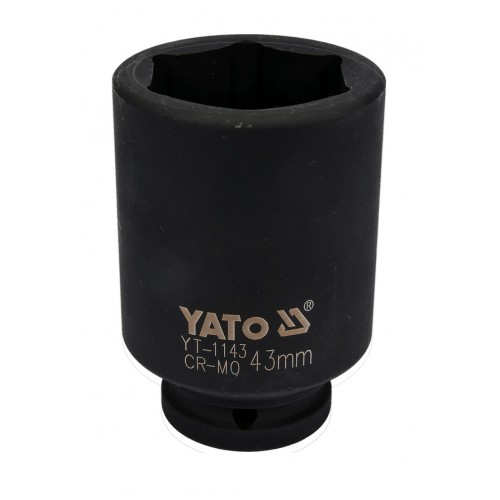 Головка торцевая ударная глубокая 3/4",6-гранная,43мм, длина 90мм. YATO YT-1143