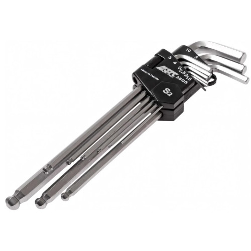 Набор шестигранников удлиненных с шаровидными наконечниками 9ед. 1.5-10мм 3505 JTC