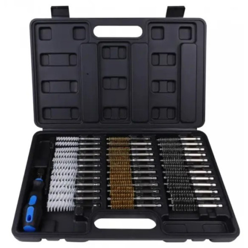 Набір зачисних щіток нейлонові,сталеві та латунні,1/4”, 38шт. VIKTEC VT01764