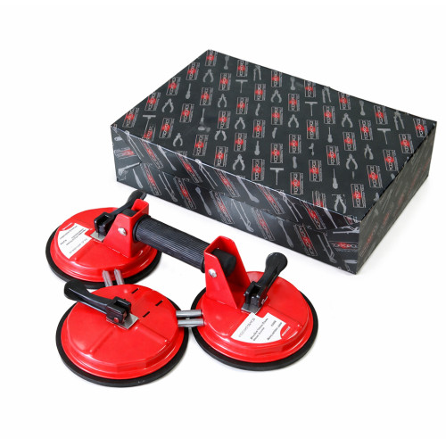 Съёмник стекла вакуумный тройной с присосками 145мм,130кг,алюминиевый. RKFC RF-63406