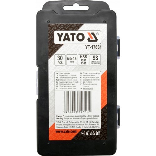 Набор инструмент для восстановления резьбы M5x0,8 YATO YT-17631