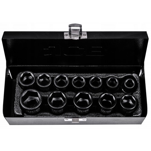 Набор ударных головок 12 ед. 1/2" (6-гр.) (10,12,13-19,21,22,24 мм) JCB Tools JCB-4129-5MPB