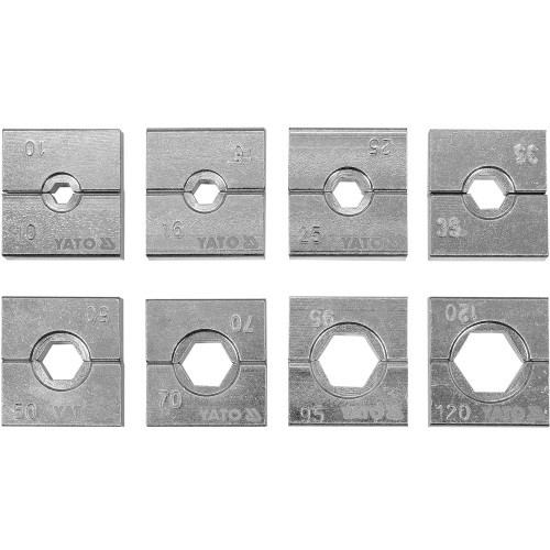 Змінні матриці для кліщів YT-22860 (10–120мм²),8шт. YATO YT-22863