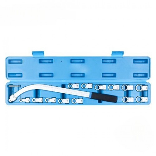 Набор накидных ключей с сменными насадками 12 граней 12-19мм и Torx E10-E18 15 пр. ShiningBerg 101850B