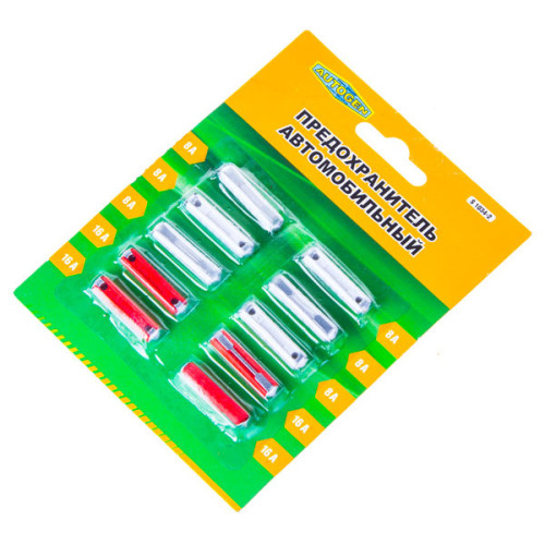 Предохранители круглые 8–16 А,блистер 10шт. Vitol 1034-2