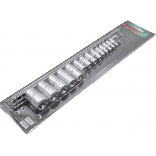 Набор головок TORX 1/4",3/8",1/2" E4-E24 14ед.(звезда Давида) TOPTUL GAAR1402