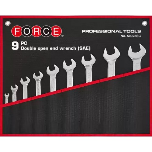 Набор ключей рожково-накидных дюймовых 9 пр. (1/4"-1-1/4") 50925SC FORCE