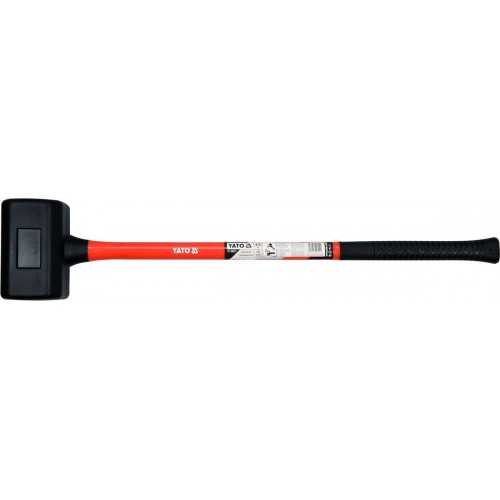 Молоток безынерционный YATO 5.5 кг. с резиновым обухом 180х110х110 мм, стекловолоконная ручка l=800 мм